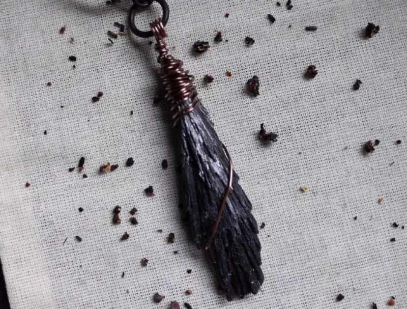 Brazilian Black Kyanite Necklace Pendant